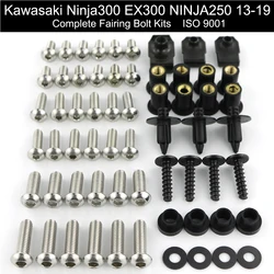오토바이 풀 페어링 볼스 키트 나사 너트 페어링 클립 가와사키 닌자 300 EX300 닌자 250 2013 2014 2015 2016 2017