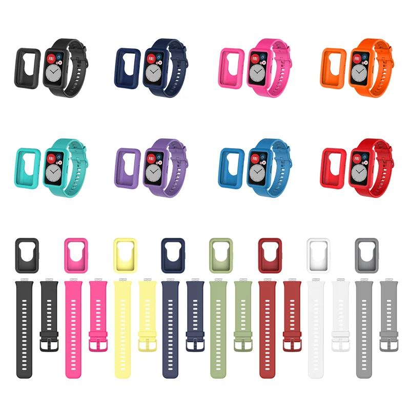 Funda protectora de silicona para Huawei Watch, funda protectora de borde suave para Huawei Watch Fit, correa de reloj