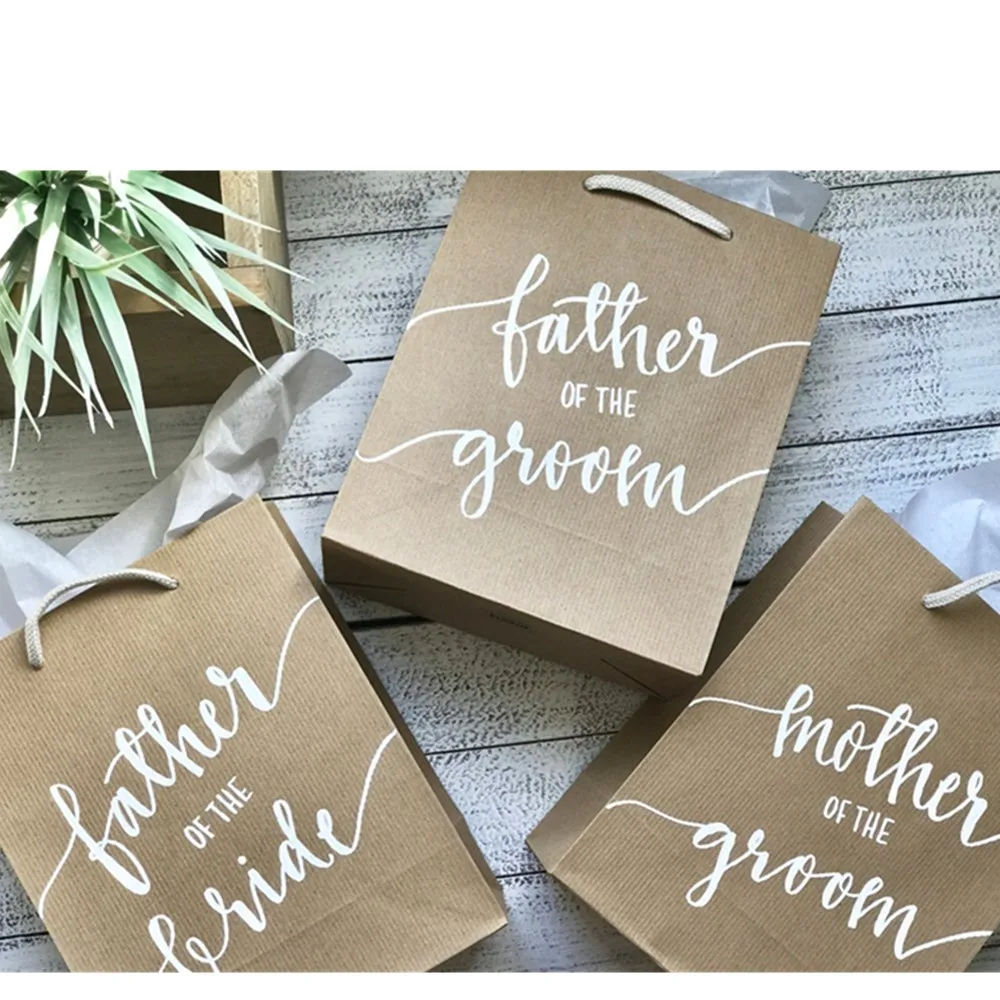 personalized wedding gift bags  father of the bride gift bags   mother of the bride   father of the groom mother of the groom