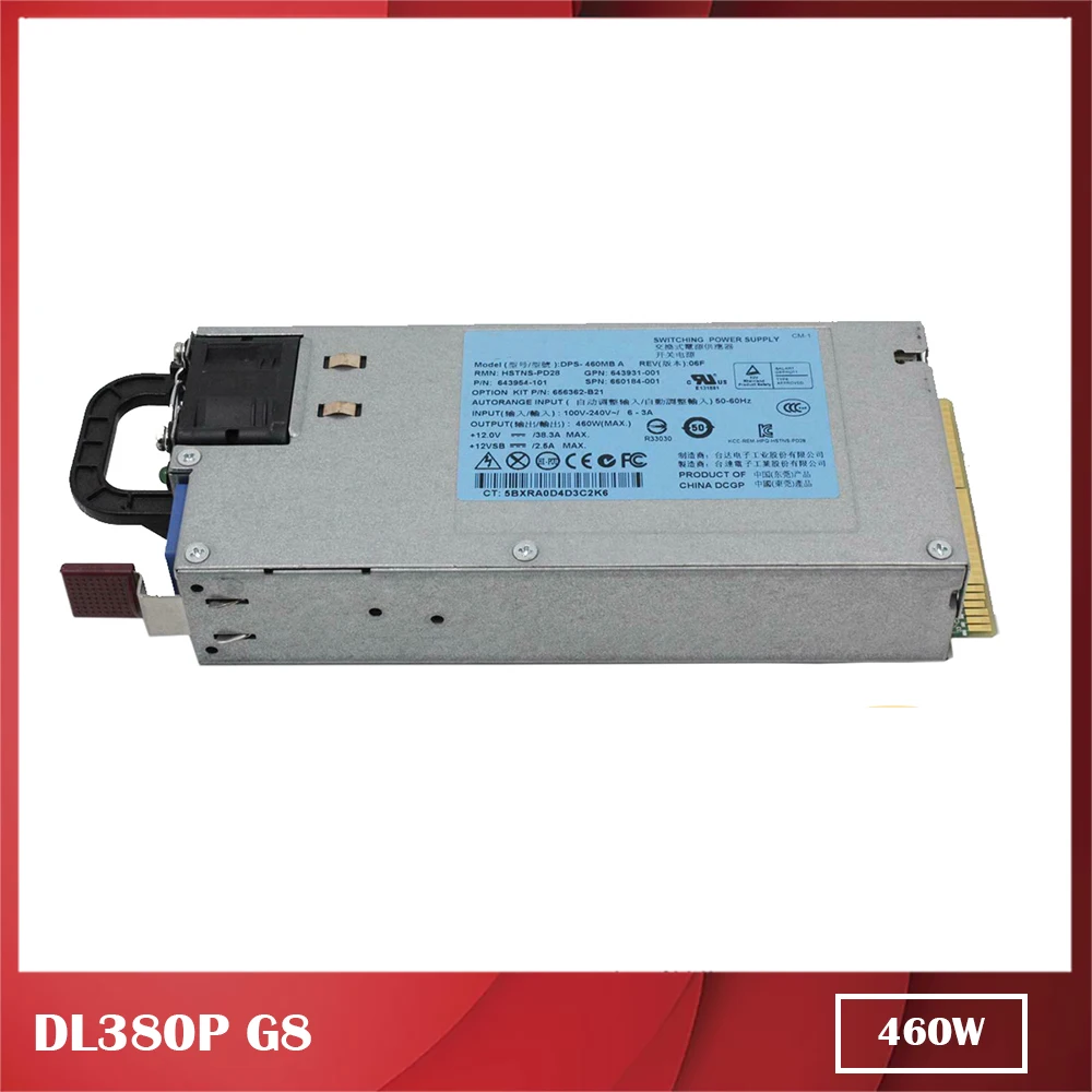 

100% Test for Power Supply for DL380P G8 643931-001 660184-001 656362-B21 460W Work Good