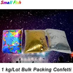 1KG/lot Gold and Silver Mylar Confetti Paper Metallic Confetti Paper For Confetti Cannon Machine in Stage DJ Disco Wedding