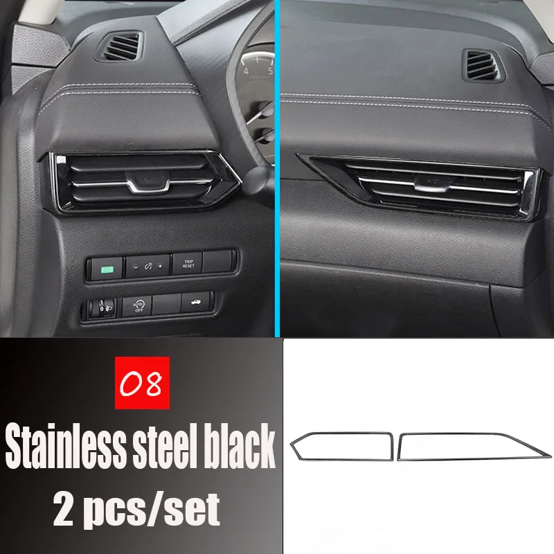 

For Nissan Sentra 2020 Stainless steel Car left and right air outlet Cover trim Sticker LHD Car styling Accessories 2pcs