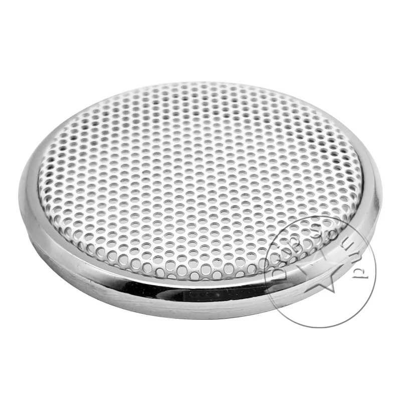 

51mm Speaker Grille Cover Silver Plated Decorative Circle Frame Whtie Metal Mesh For 1"-1.5" Inch Car Audio Tweeter Protection