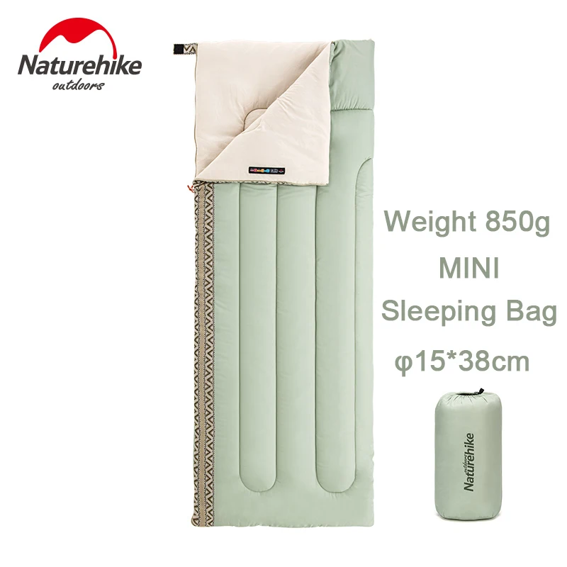 Naturehike Envelope Sleeping Bag Cotton Spliceable Outdoor Mini Single Double Sleeping Bag Washable Ultralight Travel Portable