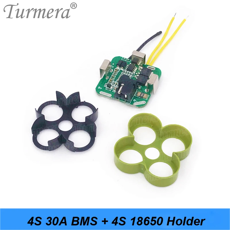 Turmera 4S 16.8V 14.4V Screwdriver Drill Battery Case Box with 18650 Hoder Bracket 4S 30A BMS Board for Shura Shurika Repair Use