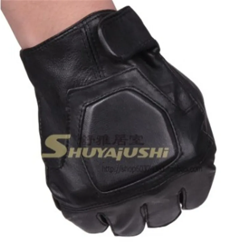 Men driving fingerless gloves sheepskin leather gloves movement fitness half gloves leather gloves half refers to photography