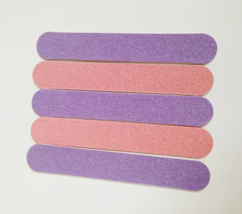 KIMAXCOLA 20pcs/lot Pink&Purple Double Color 85mm Nail Files Wood Nail File Disposable Manicure Tools For Nail