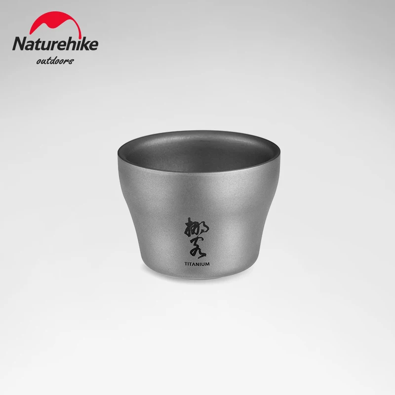 Naturehike 45ml Pure Titanium Wine Glass Outdoor Camping Picnic Double-layer Tea And Water Cup Portable Ultralight 23g Daily