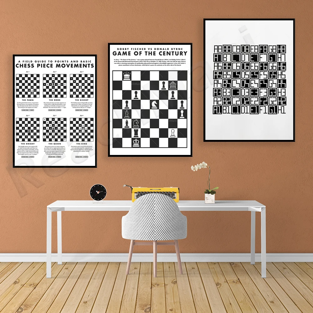 

Chess sport | Chess | Chess lovers, France | Queen's debut | Boys room | Girls room | Office decoration game art poster