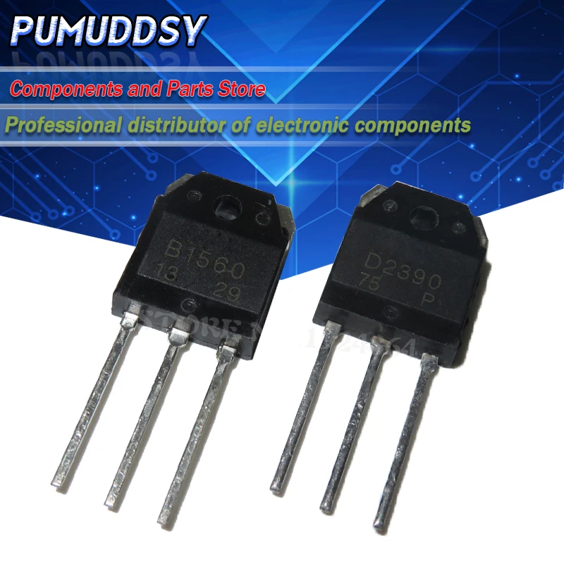 4PCS 2SB1560 2SD2390 2 pairs (2PCS 2SB1560 + 2psc 2SD2390) TO3P IC authentic