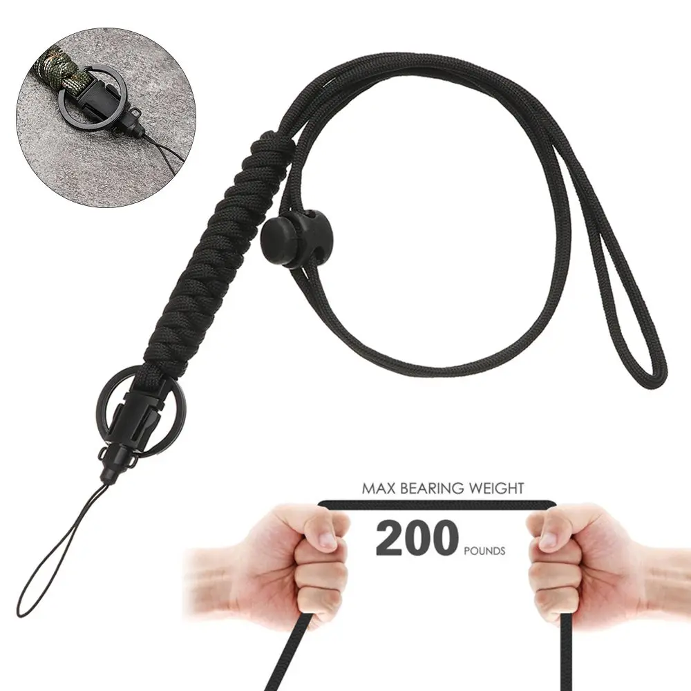 New High Strength Self-Defense Key Ring Paracord Keychain Parachute Cord Lanyard Rotatable Buckle