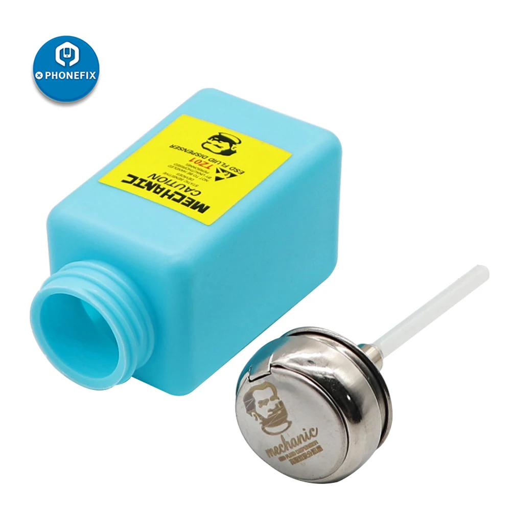 Mechanic 180ML Plastic Liquid Alcohol Bottle for Filling Alcohol Cleaning ESD Fluid Dispenser for Cleaning Cell Phone PCB Part