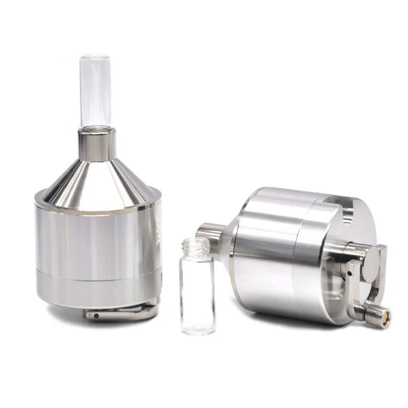 Powder Grinder Hand Mill Funnel Coarse Powder Spice Built-in Filter Mesh Hand Crank Metal Smoke Grinder