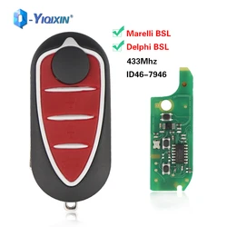 YIQIXIN Remote Flip Car Key 3 Buttons For Alfa Romeo Mito GTA 2008-2015 Giulietta 2010-2016 433Mhz ASK ID46-7946 Delphi/Marelli