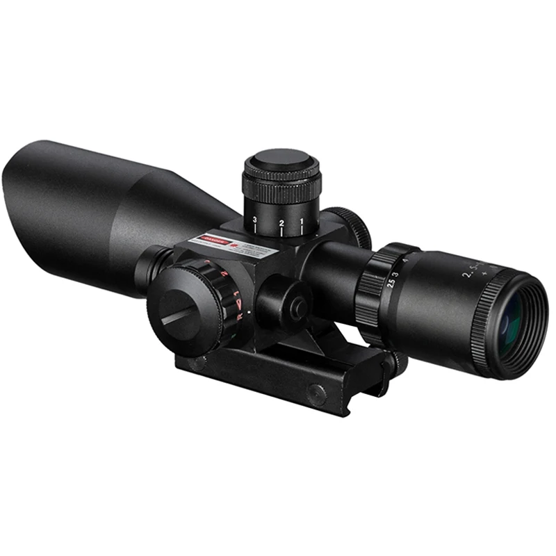 Imagem -04 - Fogo Lobo 2.510x40 Caça Tactical Visão Óptica Vermelho Verde Iluminado com Laser Vermelho Pistola de ar Spotting Scope para Rifle Caça