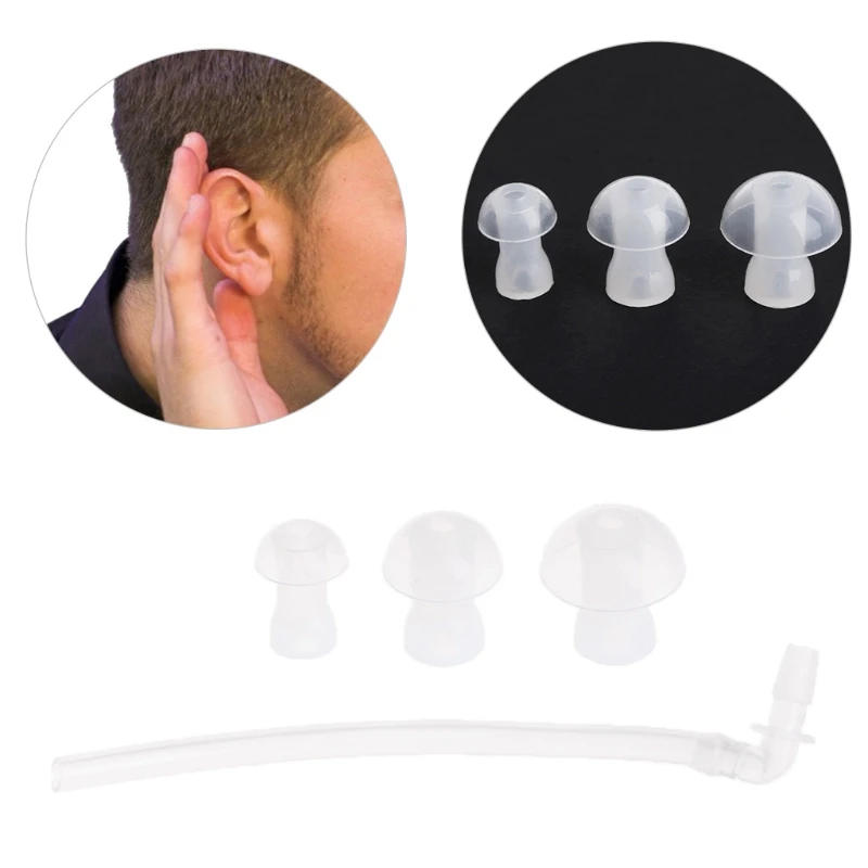 3Pcs Ear Plug With 1 Tubes Resound BTE Hearing Aid Aids Eartips Domes Universal