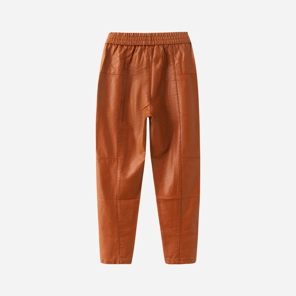 Marwin-pantalones de cuero sintético para mujer, pantalón largo con bolsillos, cintura elástica, estilo callejero, novedad de invierno, 2022