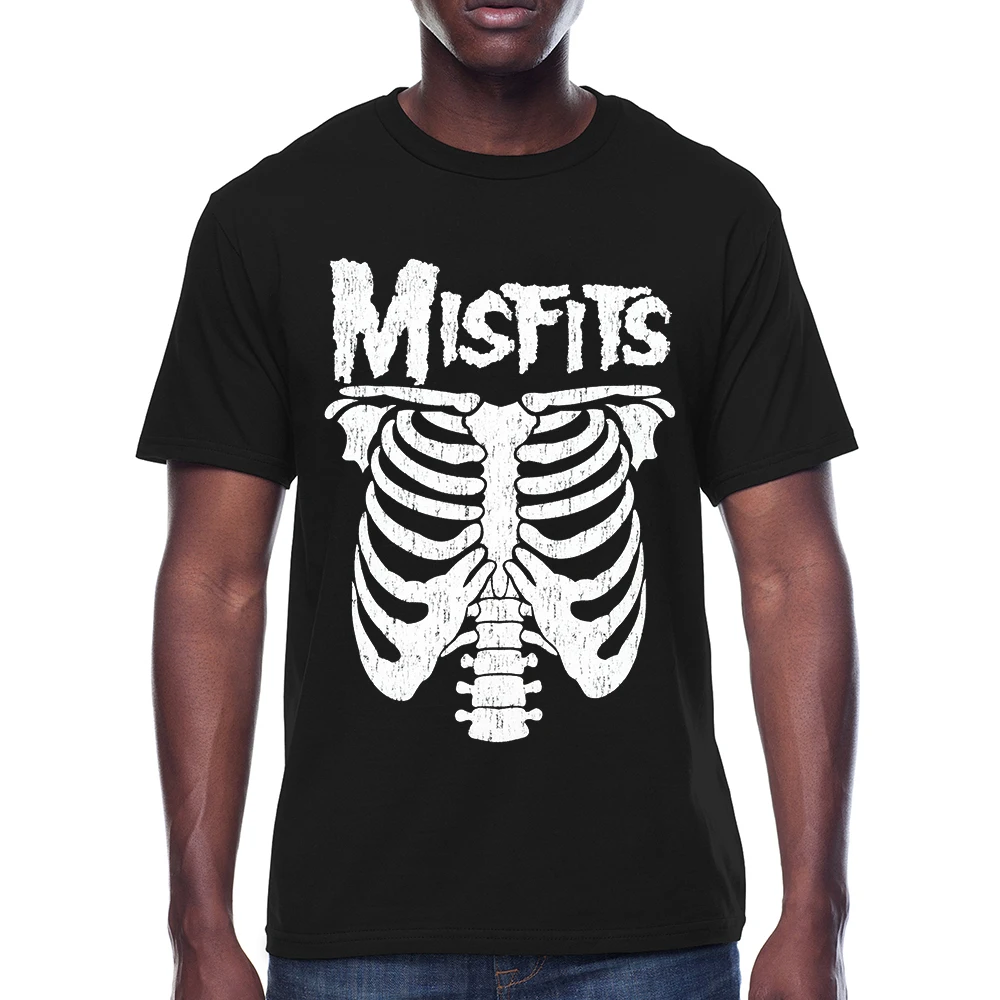 Men T Shirt Misfits New Skull Graphic Printing Classic Funny T-shirt Novelty Tshirt Women Tees Black Cotton Tops O-Neck XS-5XL