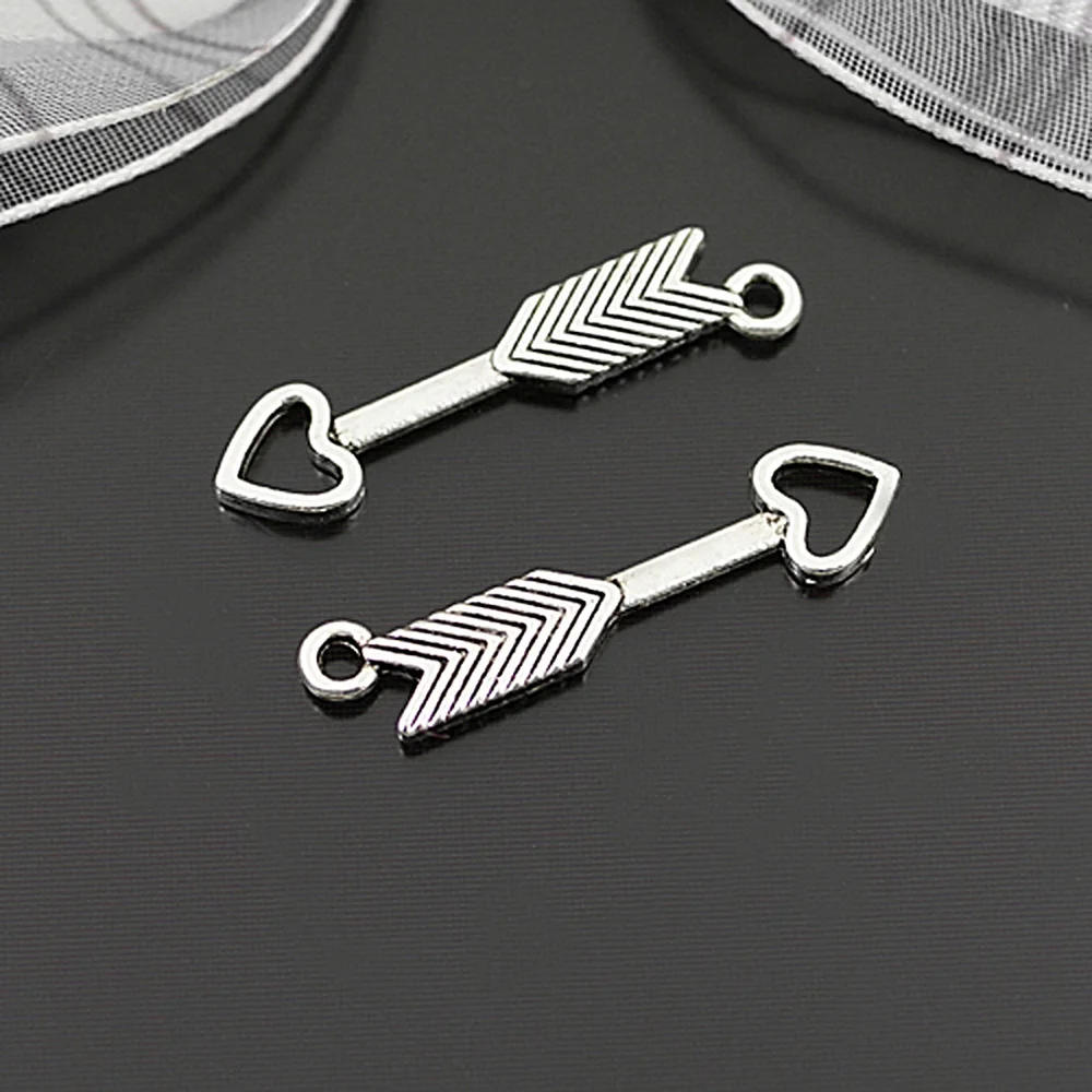 Wholesale Antique Silver color Bow Arrow Alloy Charms Pendants Diy Jewelry Findings Accessories Multi-styles Optional(JM6856)