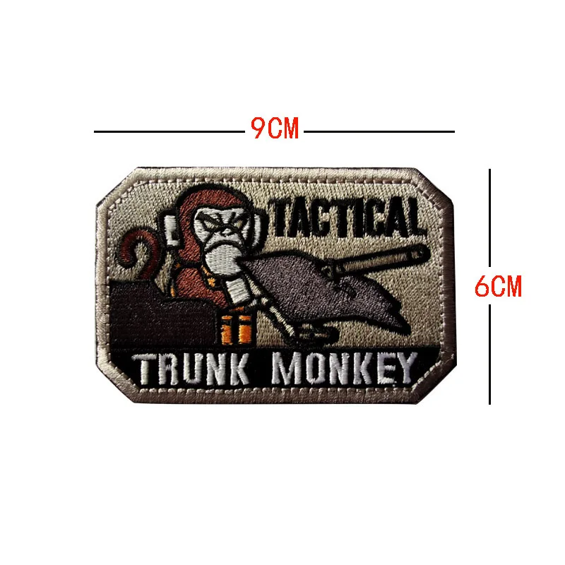 American Tactical Trunk Monkey Embroidery Hook and Loop Patch Cloth Tactical Badge Armband Outdoor Army Fan Military Bag Sticker