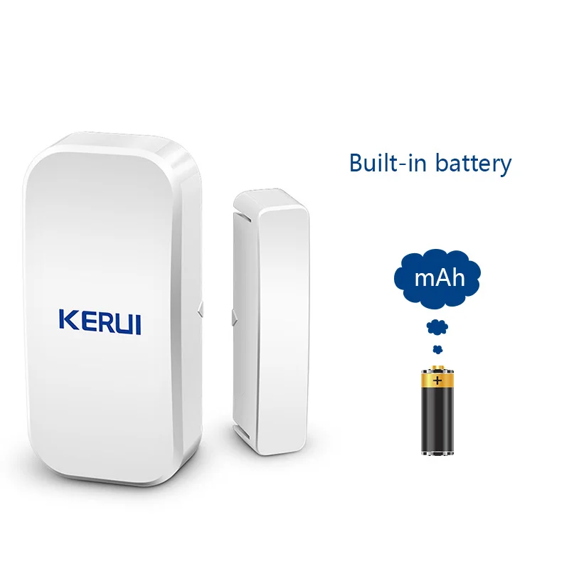 Kerui D025 2 uds Detector magnético inalámbrico para puerta y ventana Sensor de espacio 433MHz para sistema de alarma de seguridad para el hogar teclado táctil