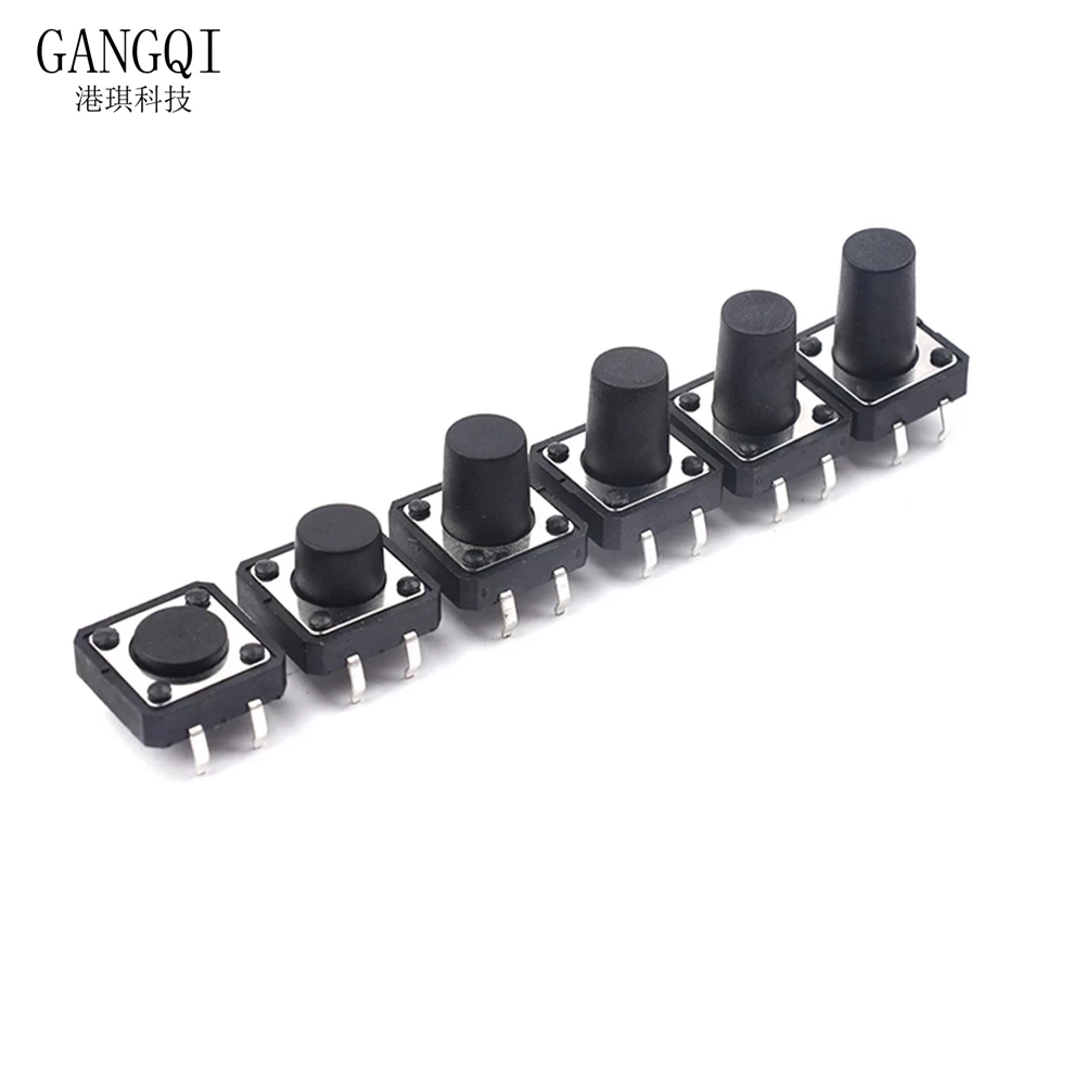 20PCS 12x12 12*12*4.3MM 5MM 6 7 8 9 10 11 12 13 14 15 16 17 4Pin Tactile Tact Push Button Micro Switch Self-reset DIP Switches