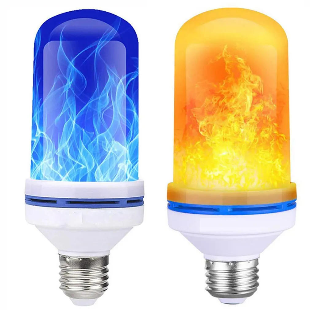 Bombilla LED E27 E26, luz nocturna con efecto dinámico de llama parpadeante, 85V-265V, para decoración del hogar