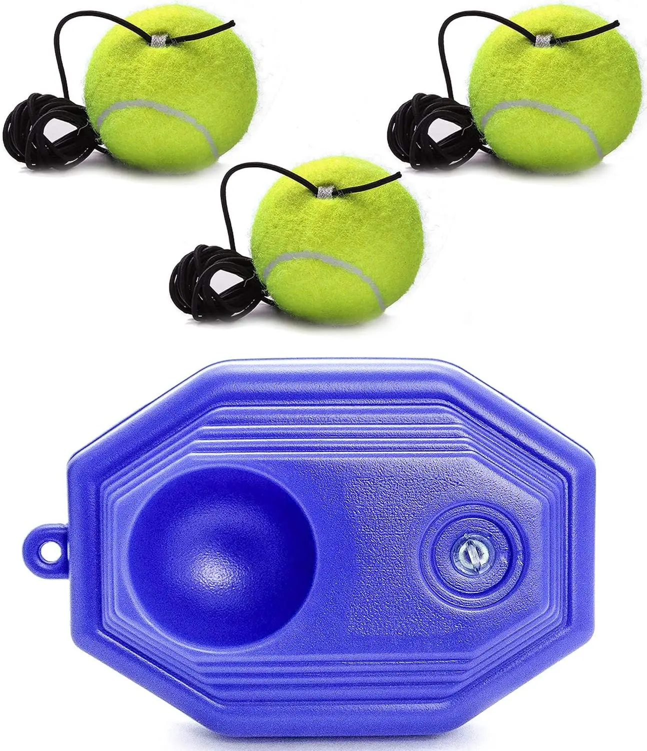 Portable Tennis Trainer with String, 3 Balls, Solo Practice Equipment, Self Training Tool