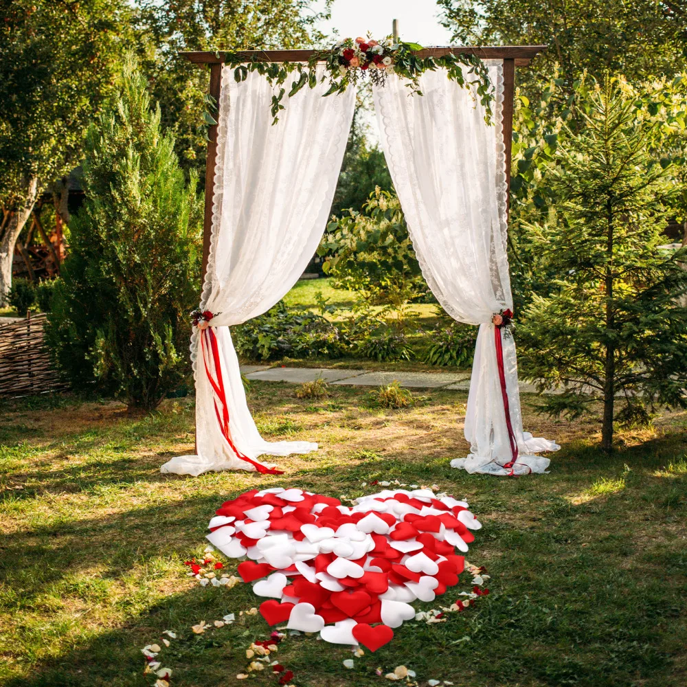 Pétalos en forma de corazón para decoración del hogar, 100 piezas, 3,5 cm, confeti para boda, mesa de cumpleaños, suministros para fiestas