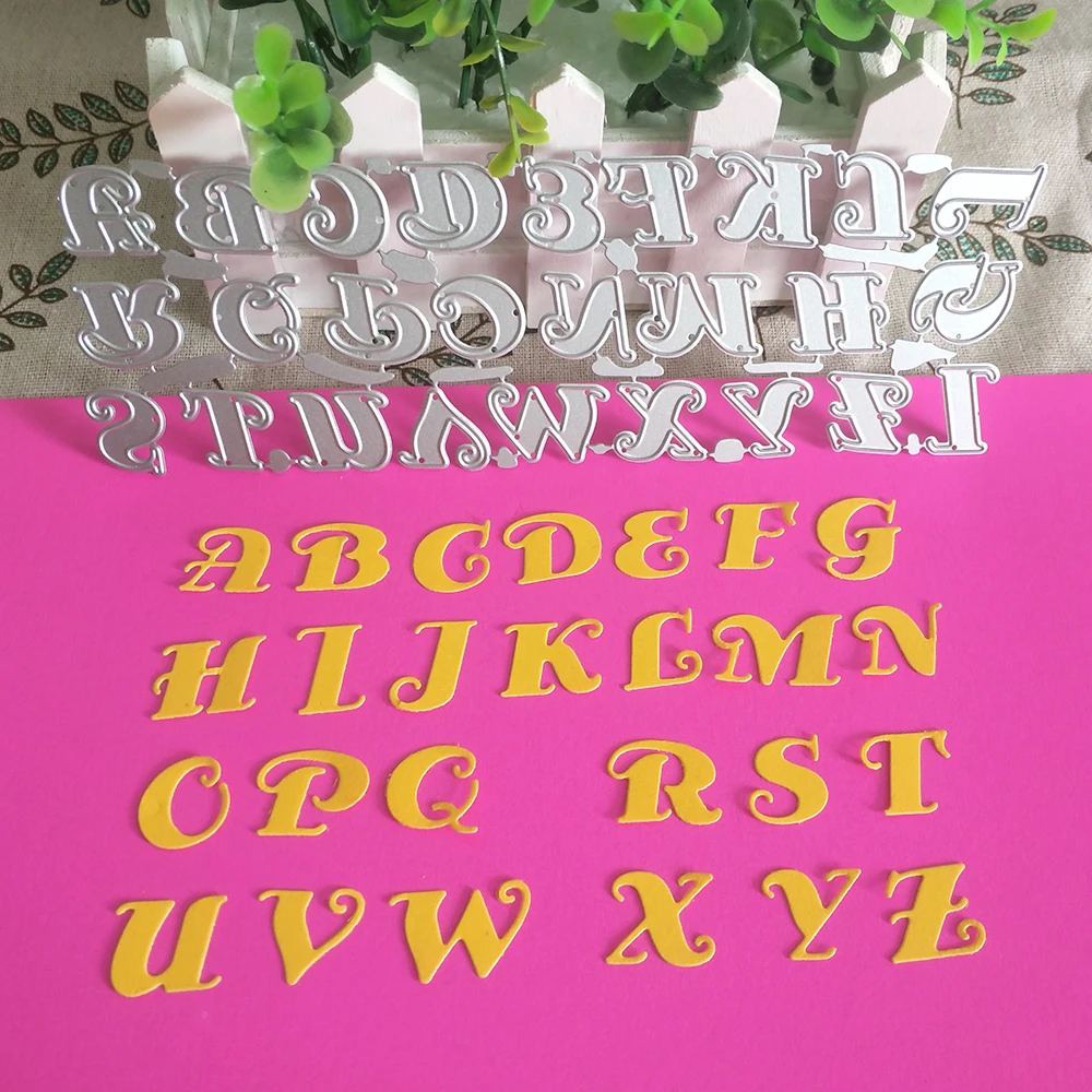 New metal cutting dies with 26 English letters, used for DIY scrapbooking, card, photo album decoration, embossing crafts