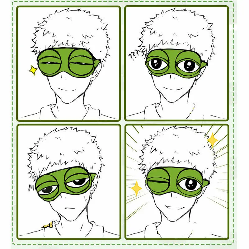 New arrival Fashion Kawaii Travel Sleep Eye Mask 3D Sad Frog Padded Shade Cover Sleeping Closed/Open Eye Funny Mask Adult/Kids