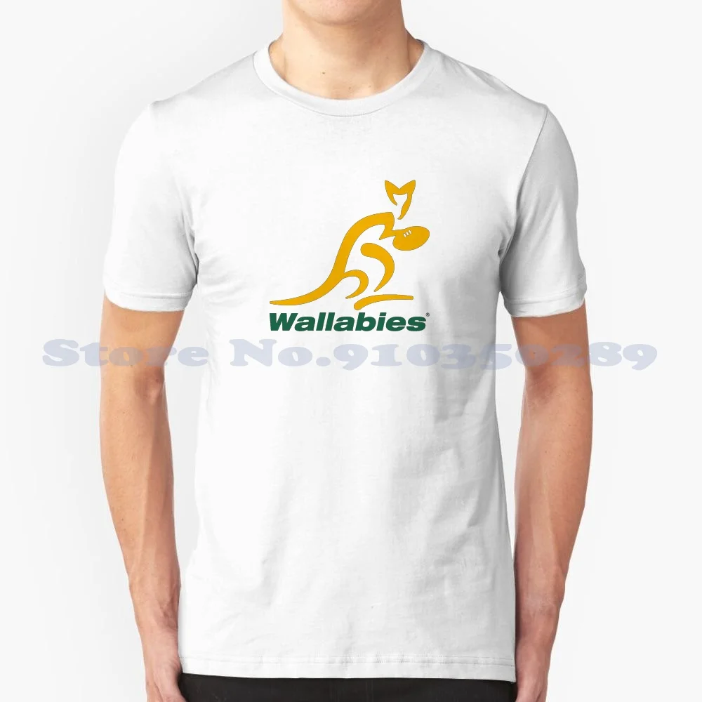 Wallabies 100% Cotton T-Shirt Australia Rugby Team Aussies Wallabies Test Match Test Rugby Rugby Xv Six Nations 6 Nations Grand