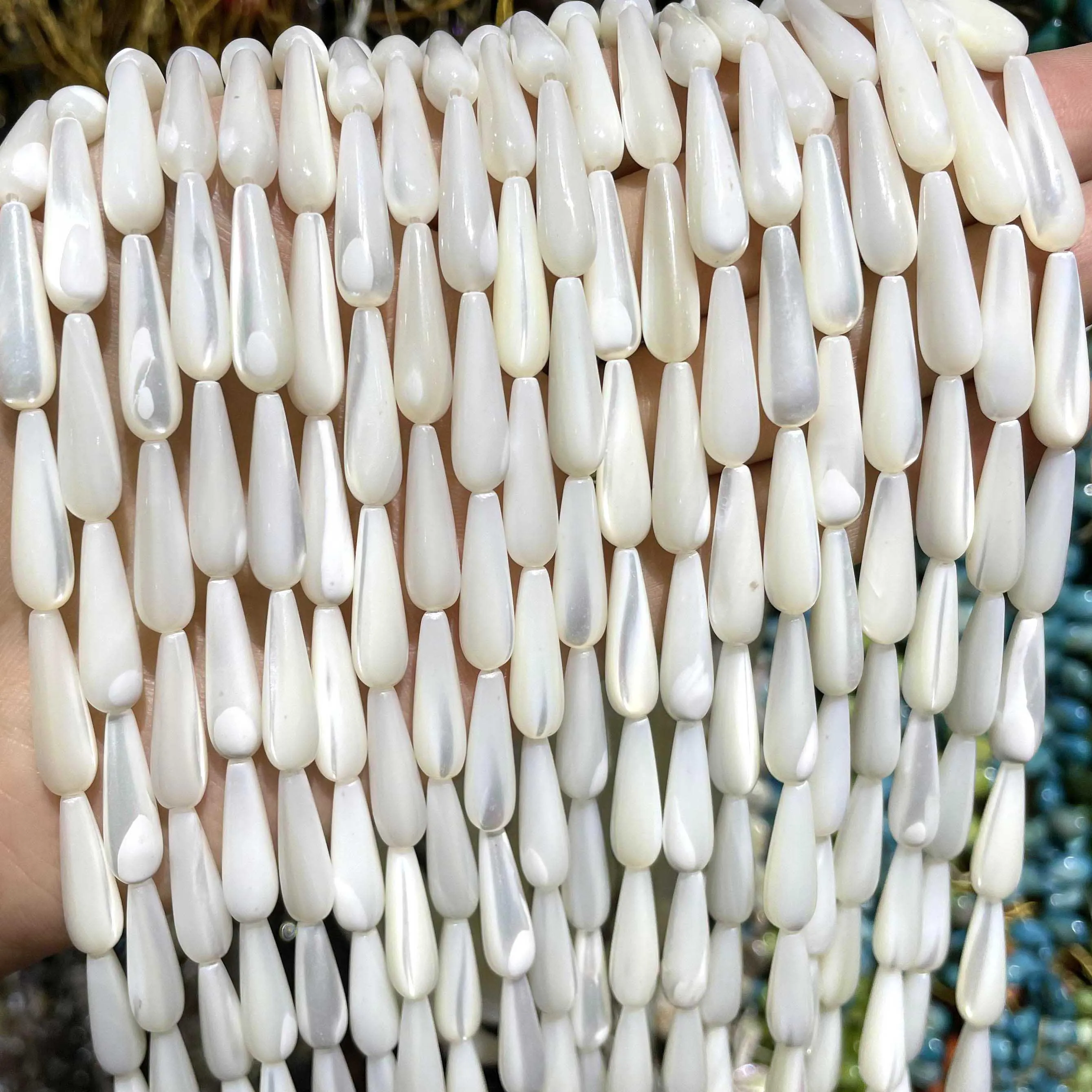 Natural Water Drop Shape White Mother Of Pearl Mop Shell Loose Beads For Jewelry Making DIY Bracelet Necklace Accessories