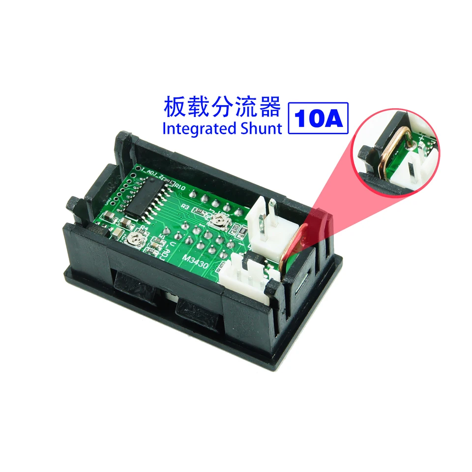 10PCS Mini Digital Voltmeter Ammeter DC 100V 10A Panel Current Voltage Meter Tester 0.28\