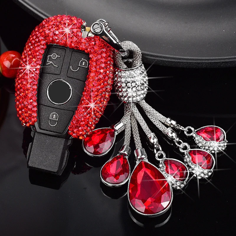 

Blingbling Fashion Crystal Diamond Car Key Protective Case For Benz C class C200L GLC260 A200L C260L E300L GLA200 key shell