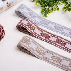 25Yards 3cm Embroidery Lace Woven Jacquard Ribbon Trims Pattern For Curtain Sofa Clothing Straps Accessory DIY Sewing Fabric