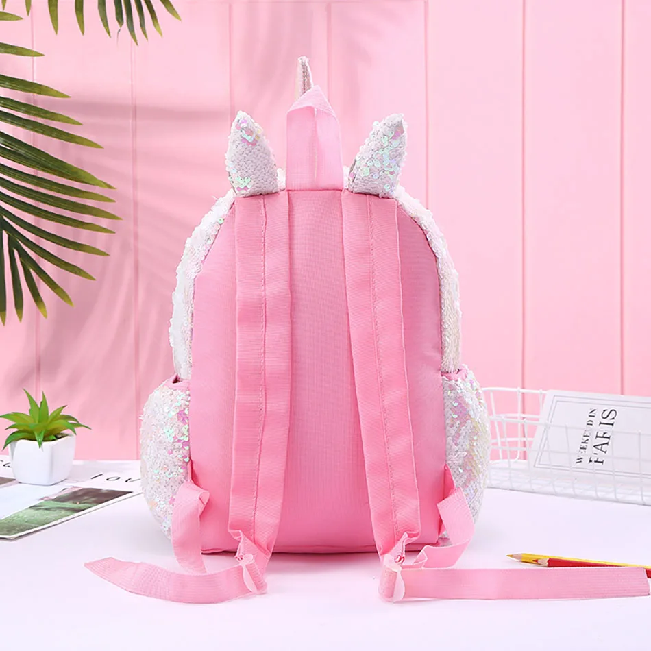 Fashion Girls Sequins Unicorn Backpacks for Children PVC Mermaid Shiny Light Schoolbags Girls and Boys Cartoon Shoulders Bag