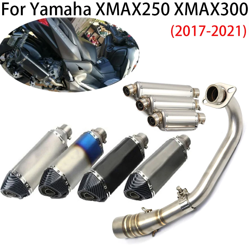 

Motorcycle Exhaust Tailpipe Front Pipe Muffler Middle Link Connect Pipe For Yamaha XMAX250 XMAX300 2017-2021 Muffler DB Killer