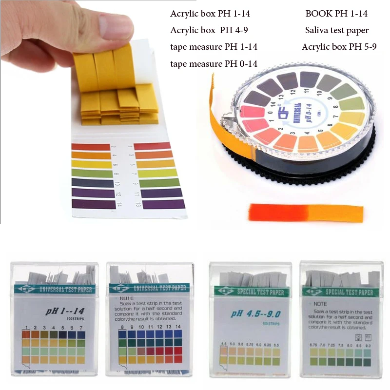 100pcs Strips PH Test Strips PH Meter PH Controller 1-14st Indicator Litmus Tester Paper Soilsting Kit Saliva Test Tools Strips