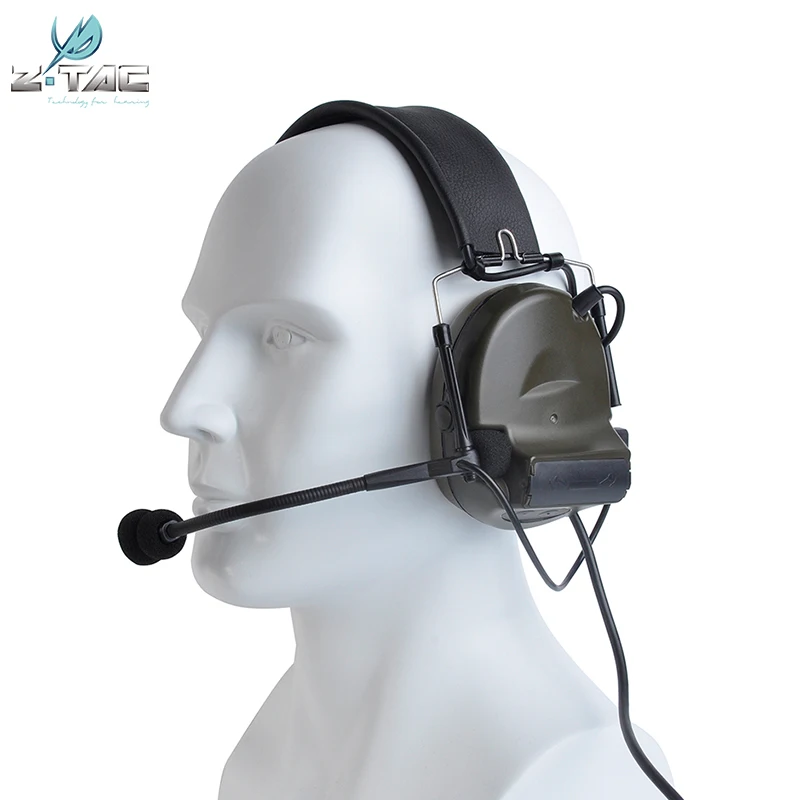 Z-Tactical Z-TAC Softair Comtac II zPeltor Headphone No Noise Reduction Function with PELTOR PTT Push To Talk Headset Adapter