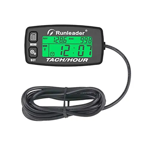 Rücksetzbare Tacho-Betriebsstundenzähler Induktiver Drehzahlmesser mit Alarmfunktion und Hintergrundbeleuchtung für Motorrad, ATV, Rasenmäher HM032B – Detail 1