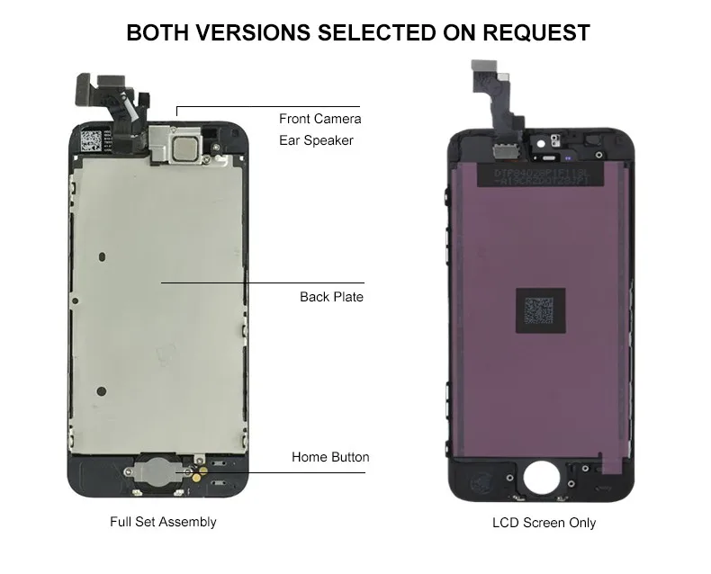 LCD Display For iPhone 5 5S 5C SE 2016 Screen Touch Digitizer Full Set Assembly Replacement Complete+Home Button+Front Camera