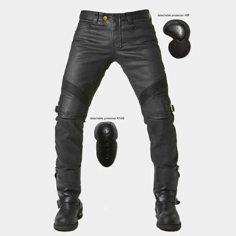 Retro motorcycle pants motorcycle jeans men and women coated cycling pants racing pants with 4 Pads