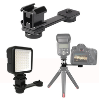 Handheld Gimbal VIideo Shoting LED Light Microphone Extension Bar For Zhiyun Smooth 4 DJI Osmo Mobile 3 2 Hot Shoe Triple Mount