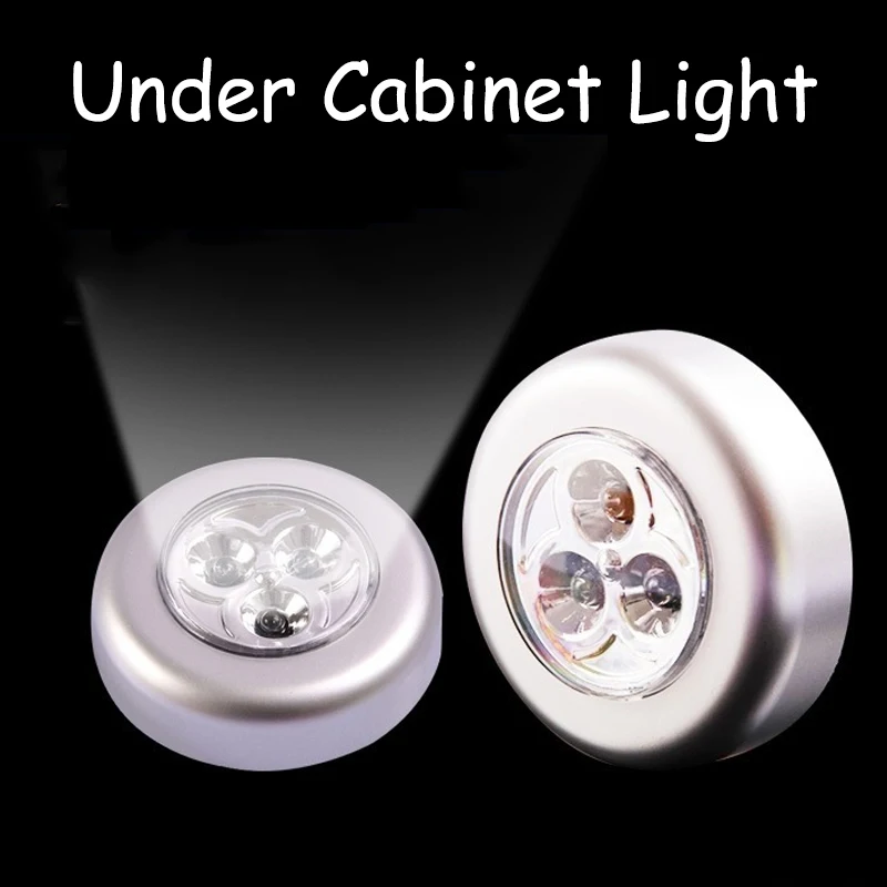 3Pcs/lot Bedroom Wardrobe Lighting Touch Control Night Light Wireless LED  Cabinet Lights Battery Powered Closet Light