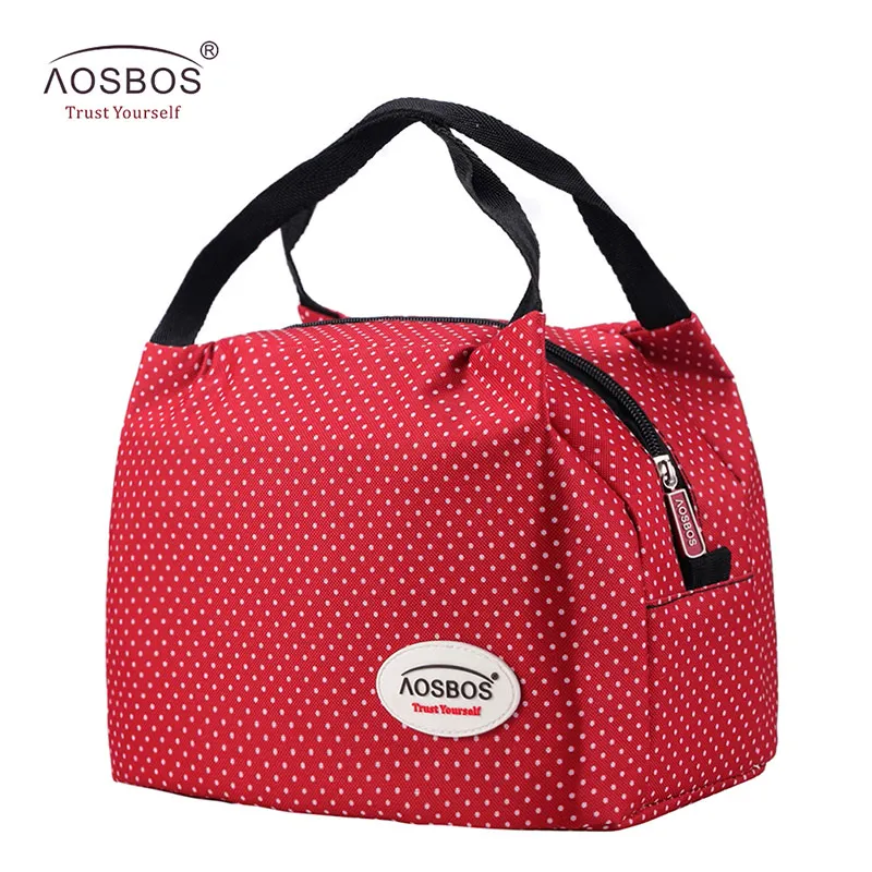Aosbos-女性と男性のためのポータブル断熱キャンバス弁当バッグ,子供のための温かい料理のためのランチバッグ