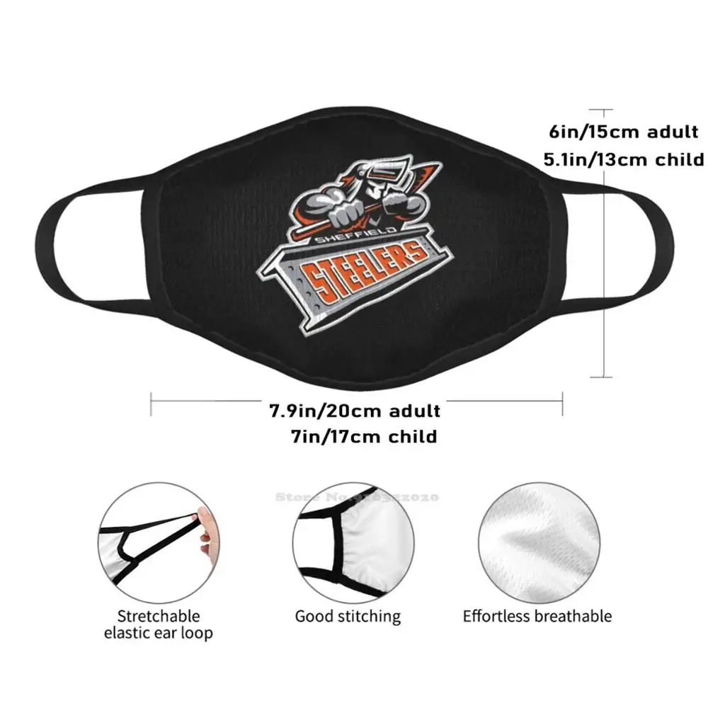 Sheffield Steelers staub dichte atmungsaktive Outdoor-Mund maske Sheffield Steelers Eishockey Sport UK British Hockey League Elite