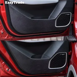 For Geely Geometry C 2021-2023 Accessories Carbon Fiber Car Interior Door Anti-Kick Mat Anti Scratch Door Protective Stickers