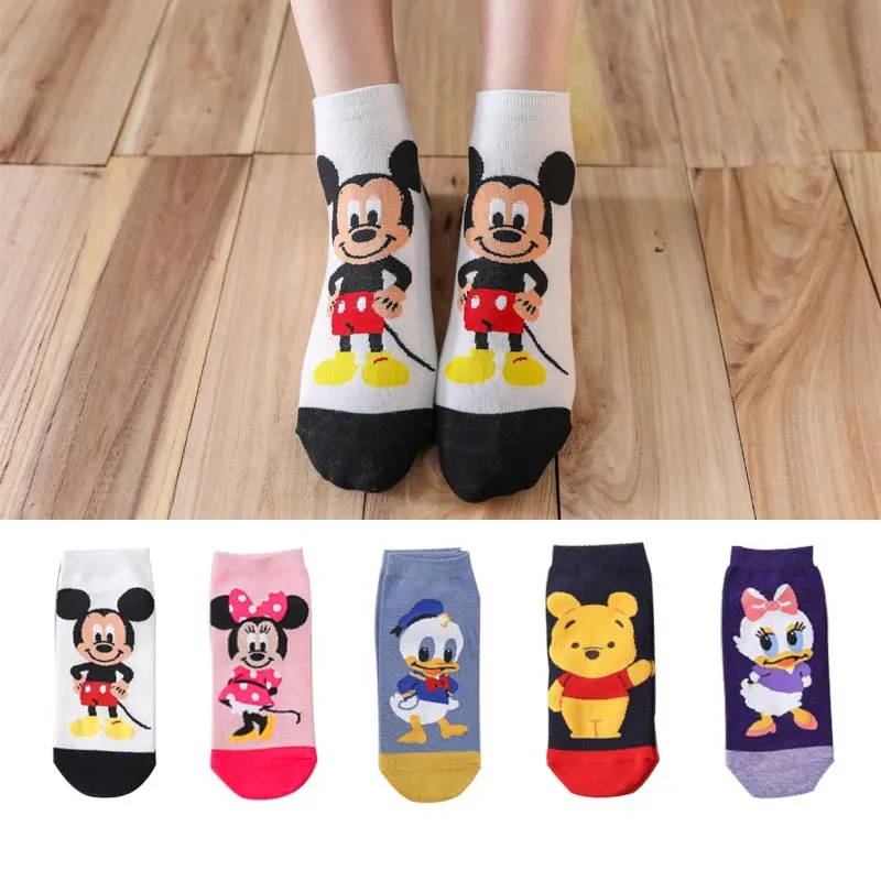 5 paia/lotto calzini da donna Casual corea cartoon animal socks Cotton Cute girl funny mouse duck calzini alla caviglia taglia 35-41 dropshipping