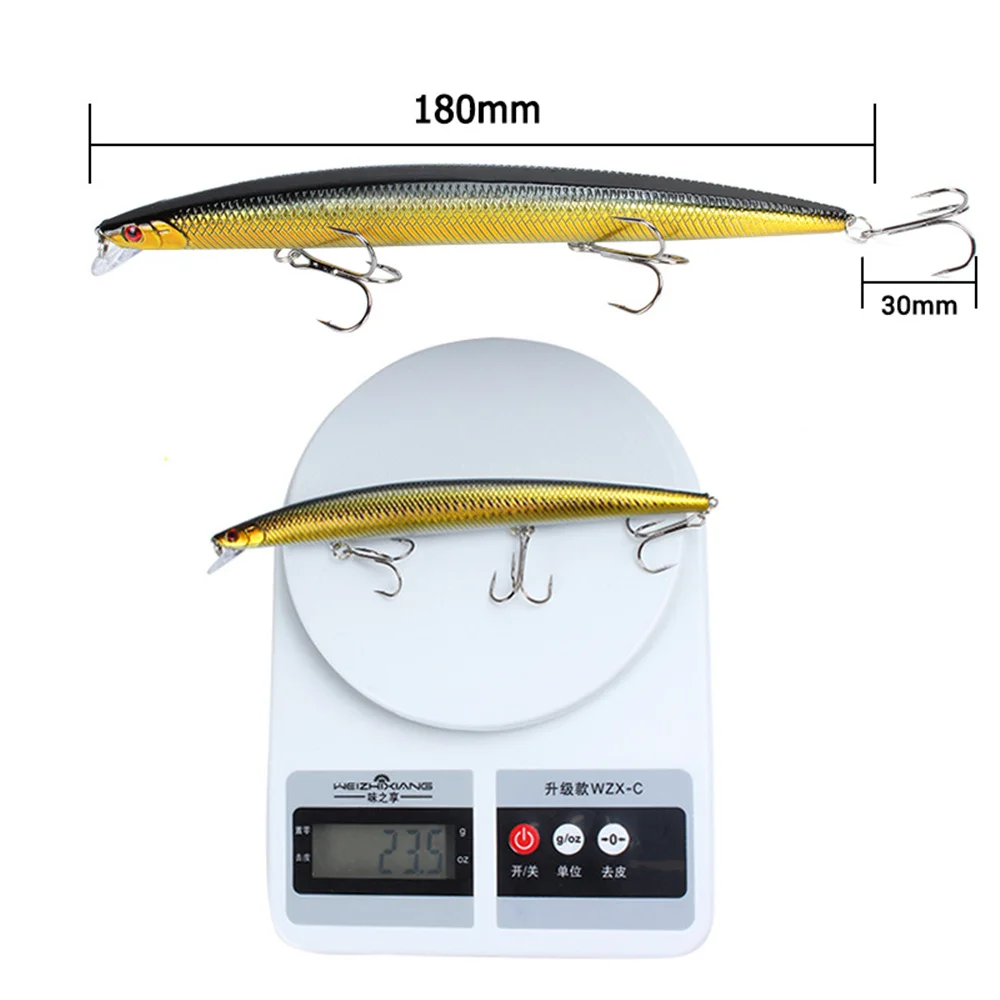 1Pcs Big Floating Minnow Fishing Lures 18cm/23.5g Deep Diving Wobbler Artificial Hard Bait Swimbait Sea Bass Pike Fishing Tackle